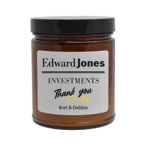 Edward Jones 9oz Amber Jar Thank you Candle